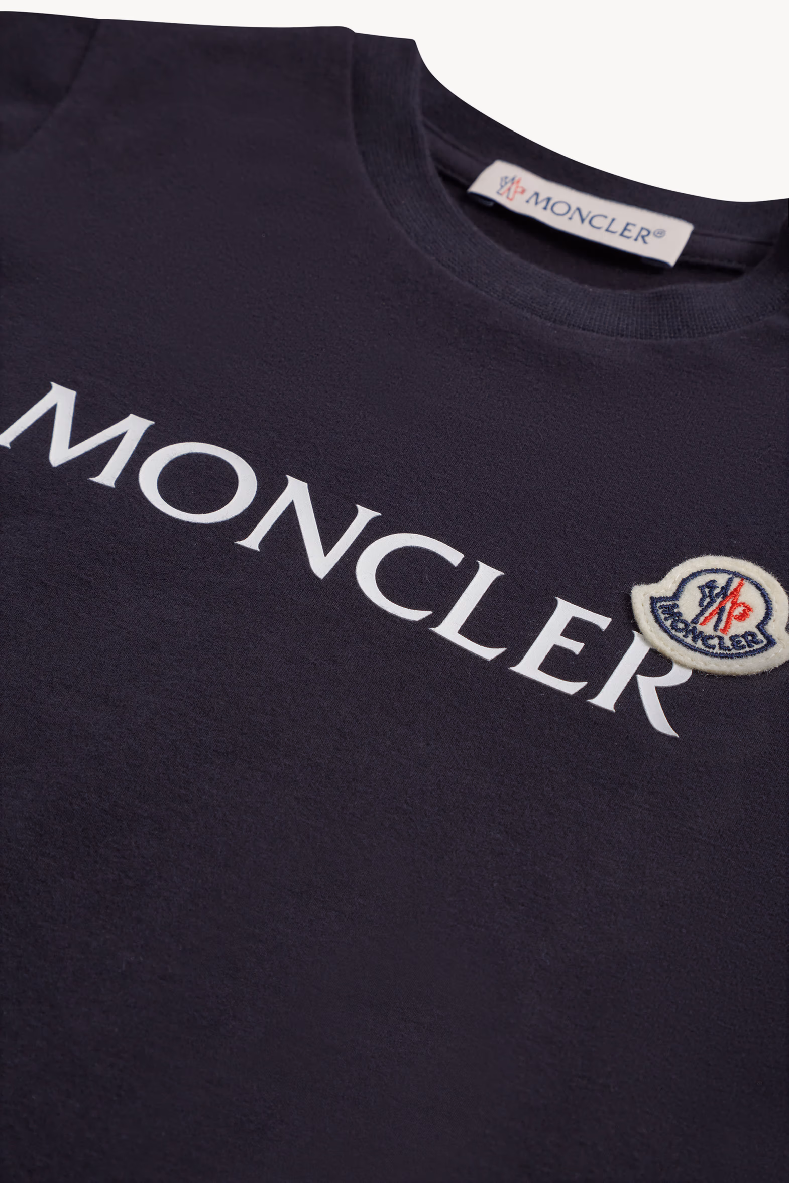 Camiseta de jersey con logotipo Niño Azul Noche Moncler 3